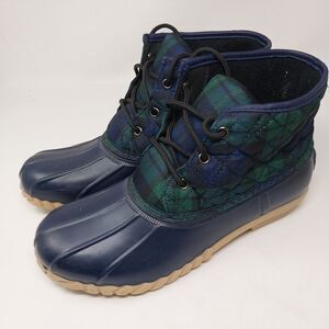 St Johns Bay Denton Blue Rubber Rain Boots. Size 10M.